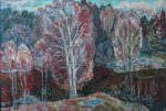 Заморозило на Мсте - <p>1968, 74х108, картон, масло, цена договорная.</p>